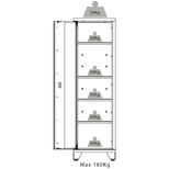 Armoire métallique haute 1 porte, 4 étagères, charge maxi 180 kg, DRAKKAR