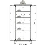 Armoire métallique haute 2 portes, 4 étagères, charge maxi 300 kg, DRAKKAR