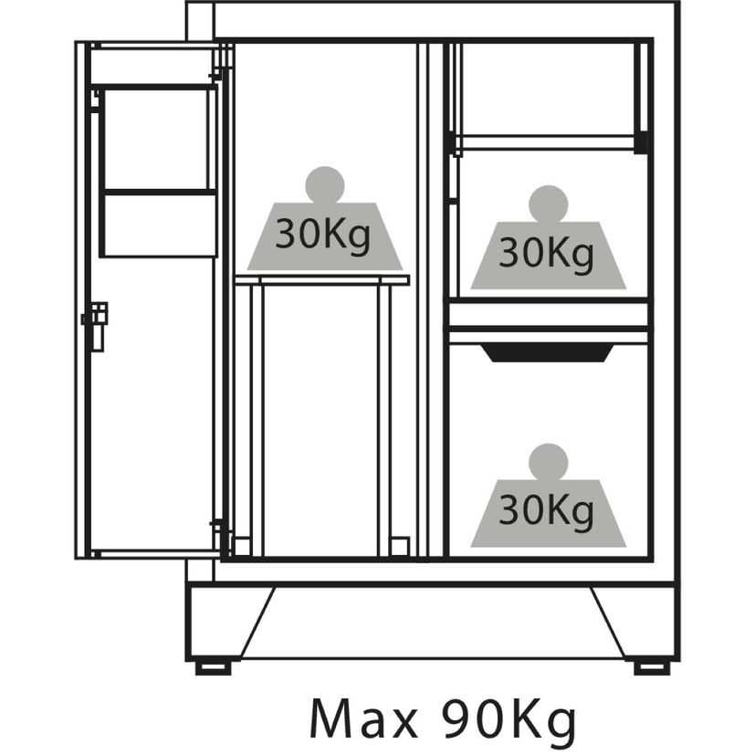 Meuble bas pour poubelle - essuie tout, charge maxi 90kg, DRAKKAR