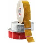 Bande rétroréfléchissante adhésive segmentée silhouettage pour bâches camions, blanche / jaune / rouge, 50mm x 50m