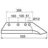 Soc renforcé pour Charrue IH, 737338R, Gauche, pièce interchangeable