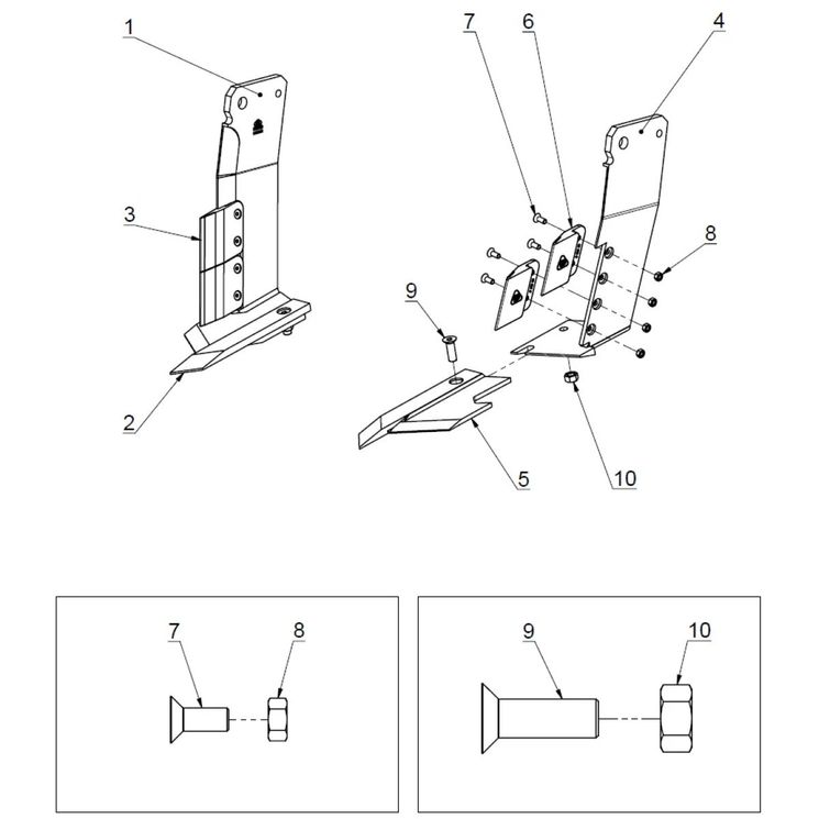 Kit lame droite complète standard lame 610 + soc standard + bord d'attaque rechargé, pour décompacteur AGRISEM, AGR20-614, pièce origine