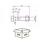 Boulon de sécurité Ø20 mm, écrou Nylstop M20 8.8 zingué, BSC-558, boîte de 50, AGRISEM