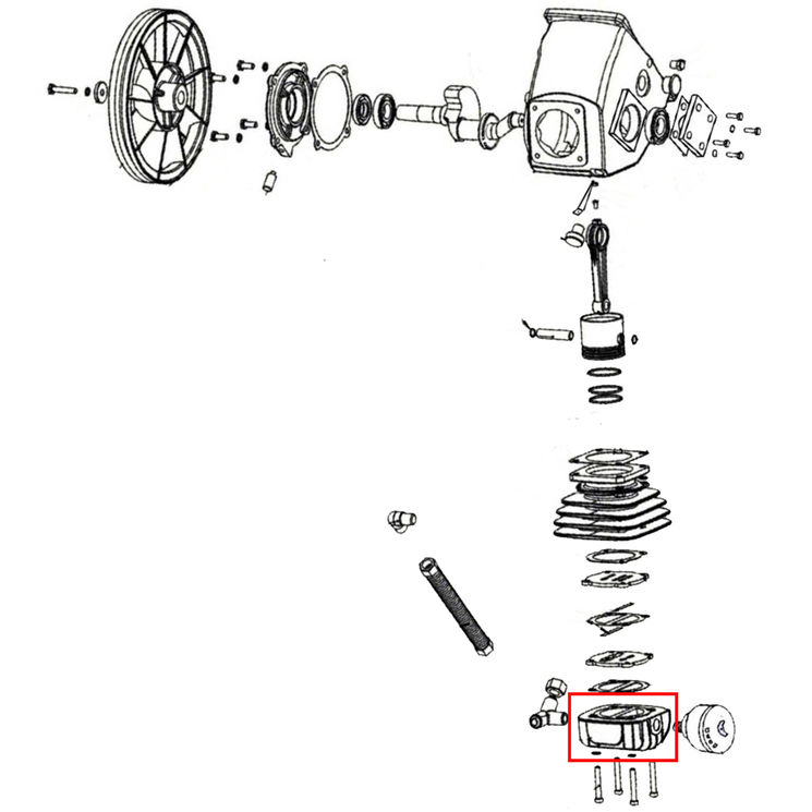 Culasse noire pour compresseur sil6jpro, YW400011, PRODIF EXPERT