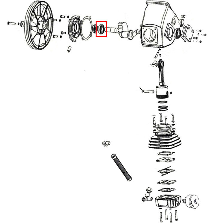 Roulement 6008rs, pour compresseur prosil3100, OTS15009, PRODIF EXPERT