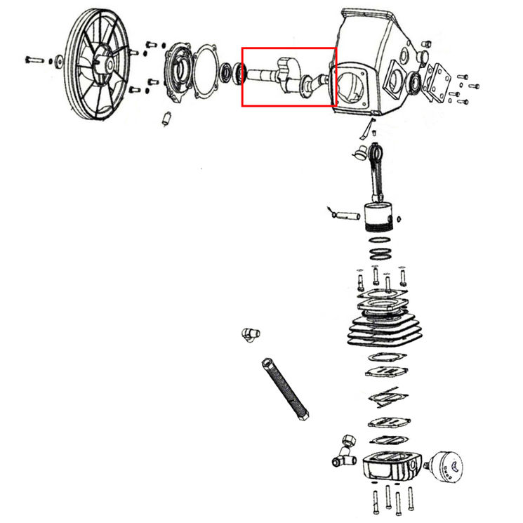 Vilebrequin, pour compresseur p857, WD25BW019, PRODIF EXPERT