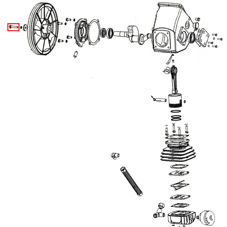 Vis de volant, pour compresseur ved603, 11131011, PRODIF EXPERT