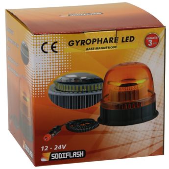 Gyrophare GOUTTE D’EAU magnétique orange 12/24 V