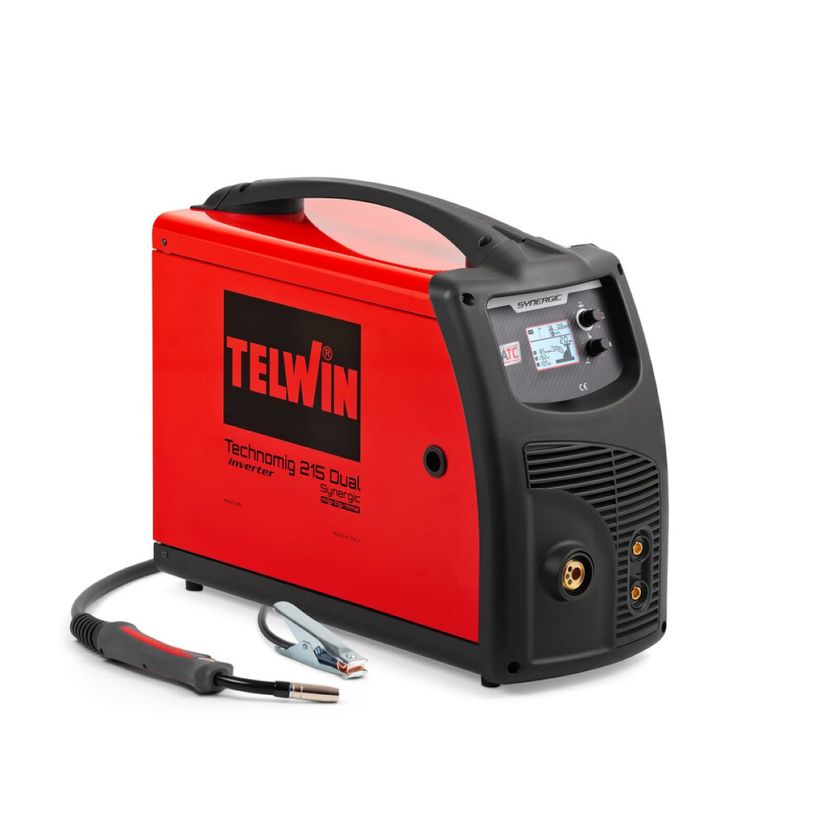 Poste à souder inverter multiprocédé MIG-MAG/FLUX/BRAZING/MMA/ TIG DC-Lift, TELWIN TECHNOMIG 215 DUAL SYNERGIC