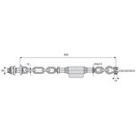 Stabilisateur à chaînes, fixation Bras / Sous Trompette Ø20/14 mm, M20x2,5, longueur 600 mm, nombre de maillons 3+2 AGRO