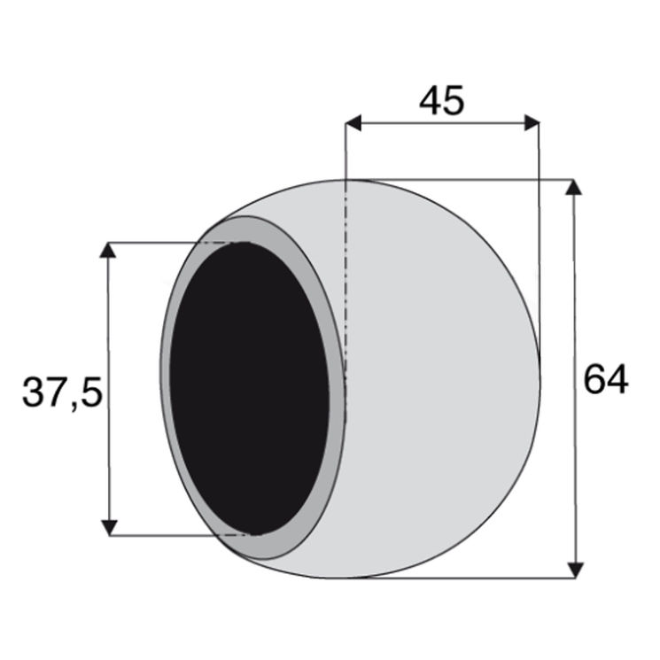 Rotule pour crochet inferieur cat 3, Ø37,5x64 mm, WALTERSCHEID