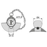 Rotule pour crochet inférieur avec cône guidage cat 3, Ø37,5x64 mm