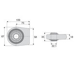 Rotule à souder WE queue plate Ø22,6 mm cat 1