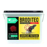 Raticide souricide Broditec blé, brodifacoum 29mg/kg et blé entier vrac, seau de 5 kg