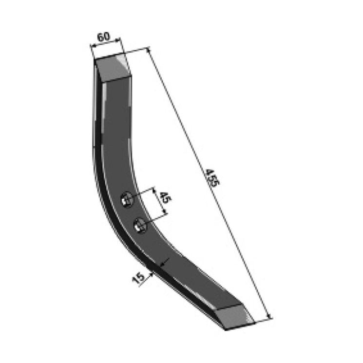 Soc étroit 455x60x15 mm, pour vibroculteur LEMKEN Thorit et Smaragd, réversible, 3375420, pièce interchangeable