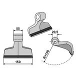 Marteau 100x150x55, trou 20,5mm, rechargement carbure, pour broyeur AGRIMASTER, ORSI, LAGARDE, ZAPPATOR, ZANON, MAJOR