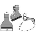 Marteau 110x120x40, trou 20,5mm, rechargement carbure, pour broyeur KUHN, BECCHIO & MANDRILE, DESVOYS, GILBERS, TEHNOS