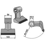 Marteau 100x103x54, trou 25,5mm, rechargement carbure, pour broyeur FALC, NICOLAS, DRAGONE