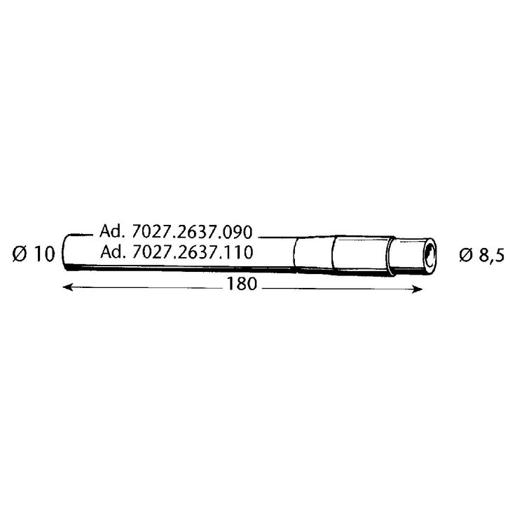 Lot de 8 tuyaux à lait 8,5/10x18 Lg180 conique