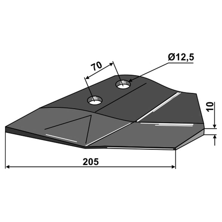 Aileron gauche pour déchaumeur à dents LEMKEN Thorit, 3374429, pièce interchangeable