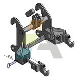 Interface pour tablier CATERPILLAR vers 3 points CAT 2 ou 3 (réglable ou non) + crochet CAT 2 ou 3