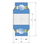 Roulement à billes 203KPP.AH05, D.40x18,29MM, UNIVERSEL