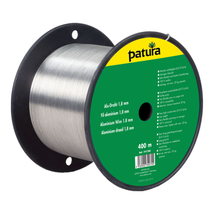 Fil aluminium Ø1,8mm 400 mètres, PATURA