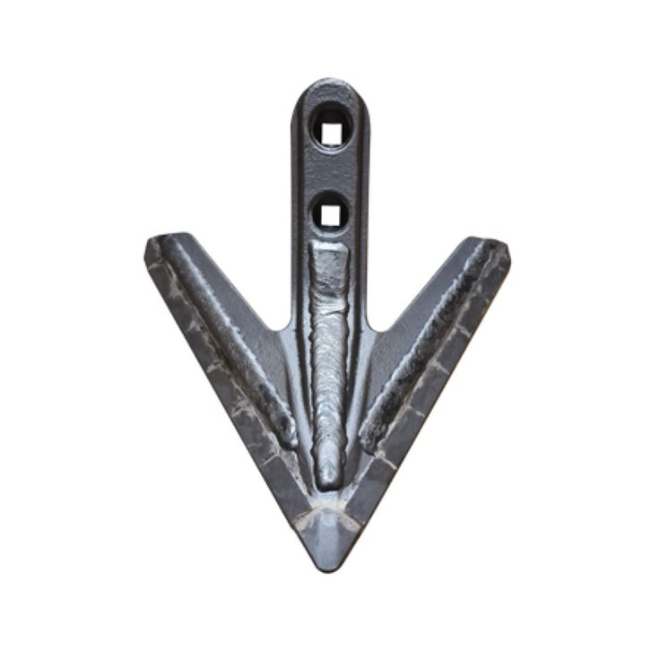 Aileron triangulaire 350mm avec renfort acier, plaquettes carbure et rechargement pour déchaumeur à dents, cultivateur KOCKERLING