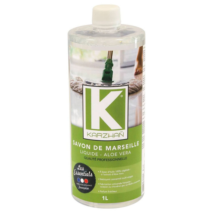 Savon liquide de Marseille à l'Aloe Vera, flacon de 1 litre, KARZHAN