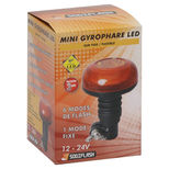 Gyrophare LED 12/24V, fixation sur tige flexible, homologué R65-R10, 7 fonctions