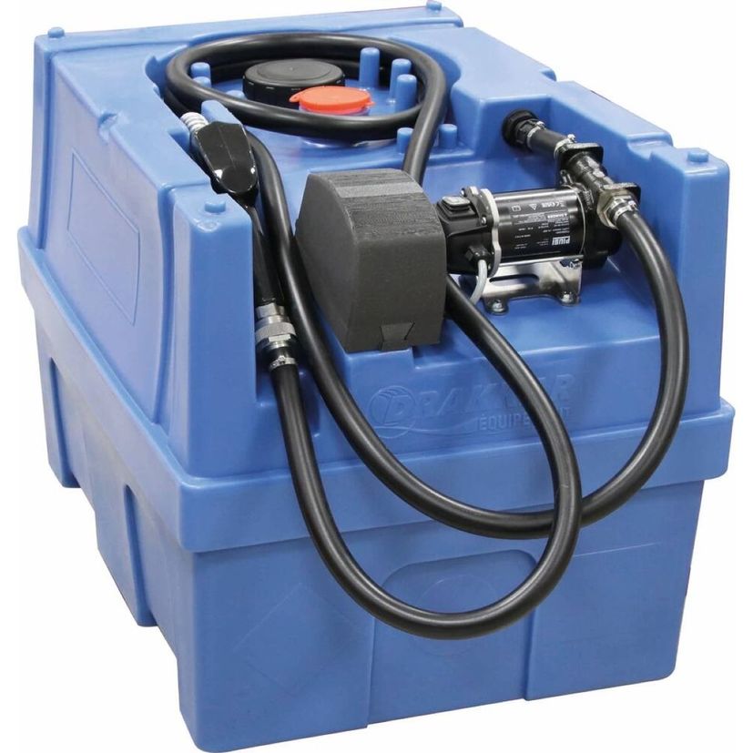 Citerne de ravitaillement Gasoil, GNR, Fuel PE 200 litres, avec kit pompe à gasoil, plateforme 20V Li-ion et 1 batterie 4Ah, SCHNEIDER