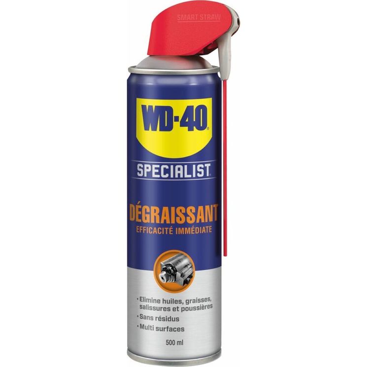 Dégrippant aérosol 500 ml avec tête 2 jets, séchage rapide, WD-40