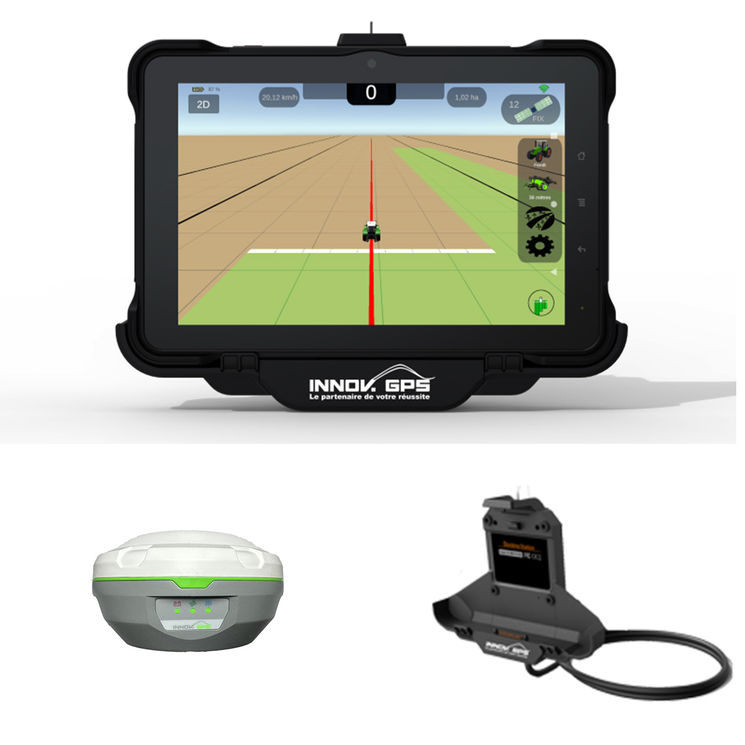 Barre de guidage haute performance IGUIDE 10.1 avec tablette, antenne dGPS haute performance et station d'accueil INNOV GPS