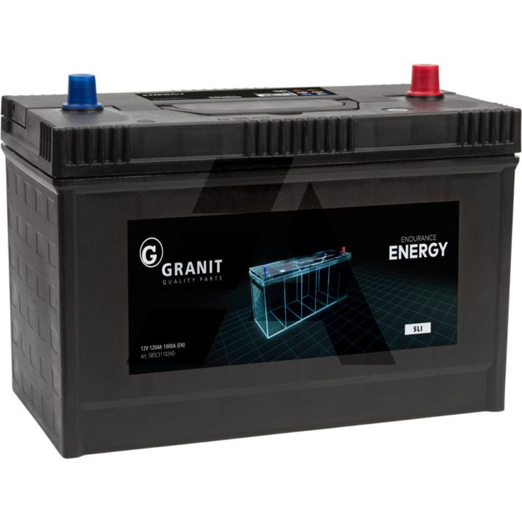 Batterie 12V, 120Ah - 1000A, avec technologie calcium - calcium, remplie et chargée, sans entretien, ENDURANCE LINE