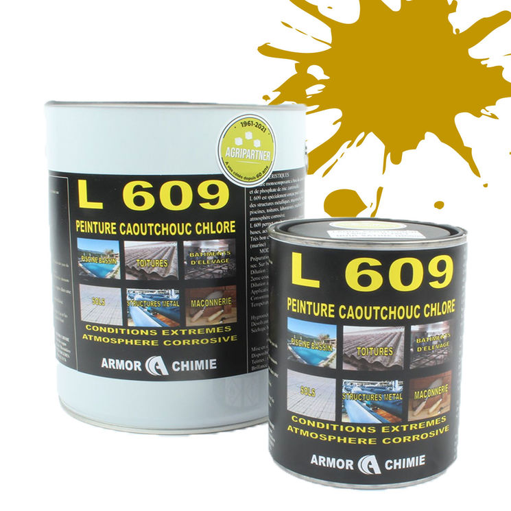 Peinture L609 CAOUTCHOUC CHLORÉ, Jaune miel, RAL 1005, UNIVERSEL