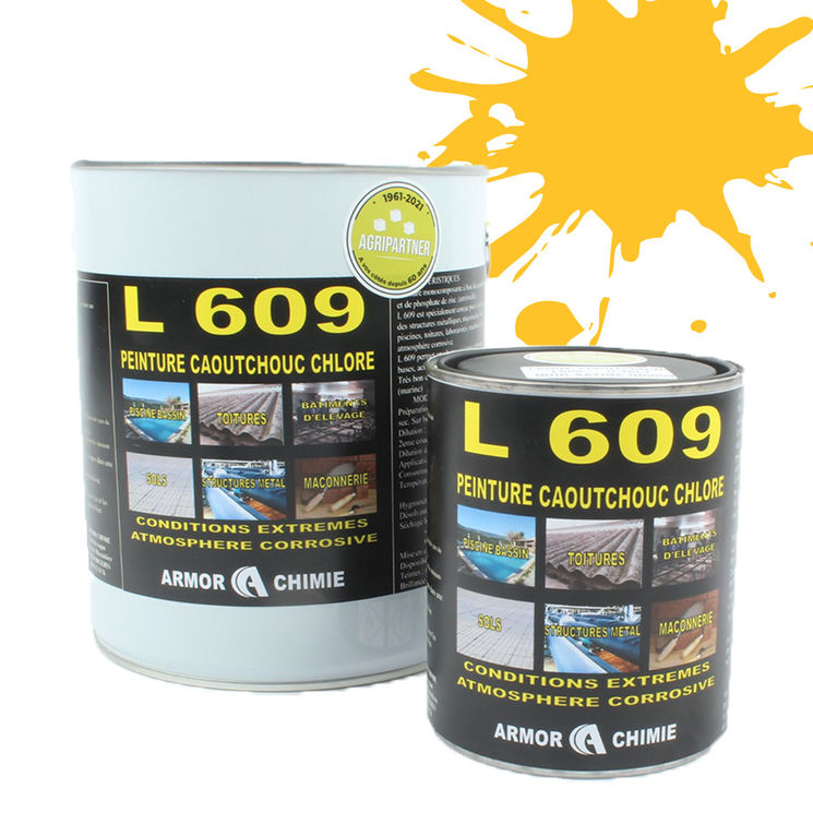 Peinture L609 CAOUTCHOUC CHLORÉ, Jaune safran, RAL 1017, UNIVERSEL