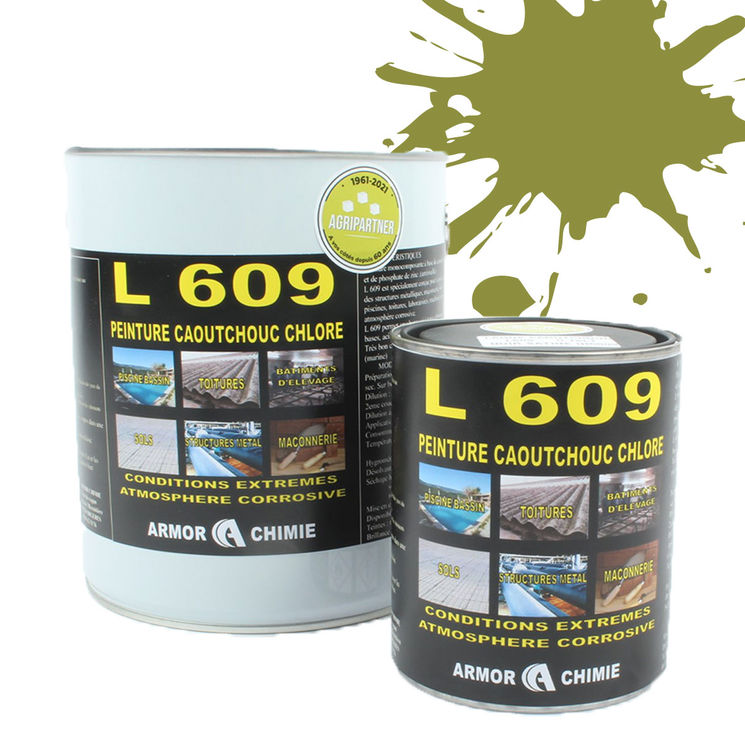 Peinture L609 CAOUTCHOUC CHLORÉ, Jaune olive, RAL 1020, UNIVERSEL