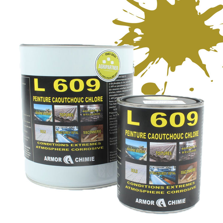 Peinture L609 CAOUTCHOUC CHLORÉ, Jaune ocre, RAL 1024, UNIVERSEL