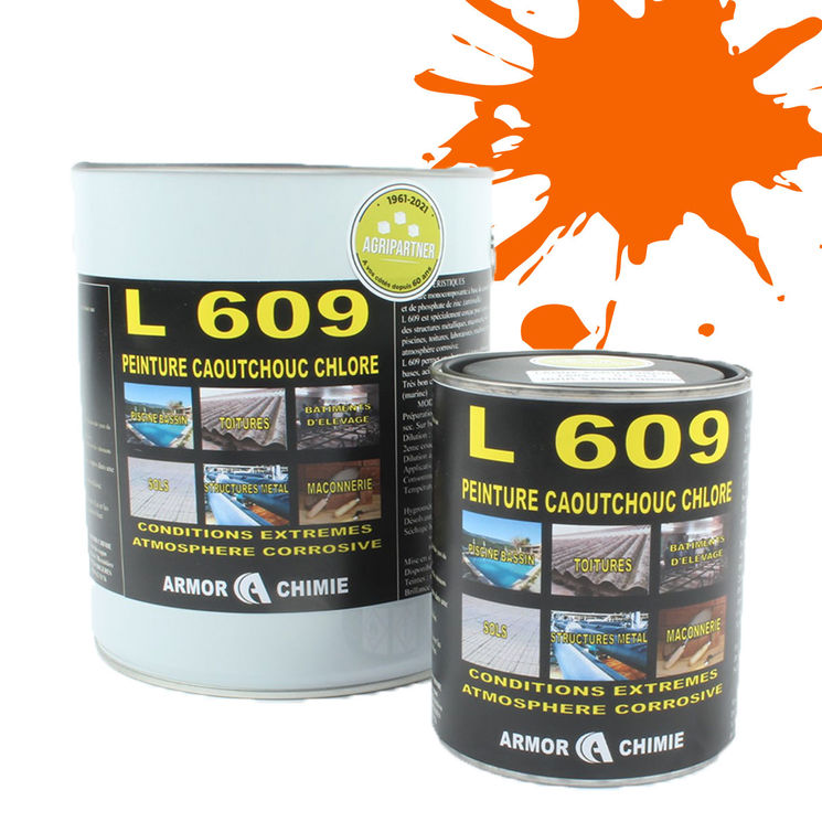 Peinture L609 CAOUTCHOUC CHLORÉ, Orange Jaune, RAL 2000, UNIVERSEL