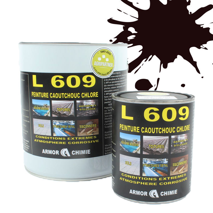 Peinture L609 CAOUTCHOUC CHLORÉ, Rouge noir, RAL 3007, UNIVERSEL