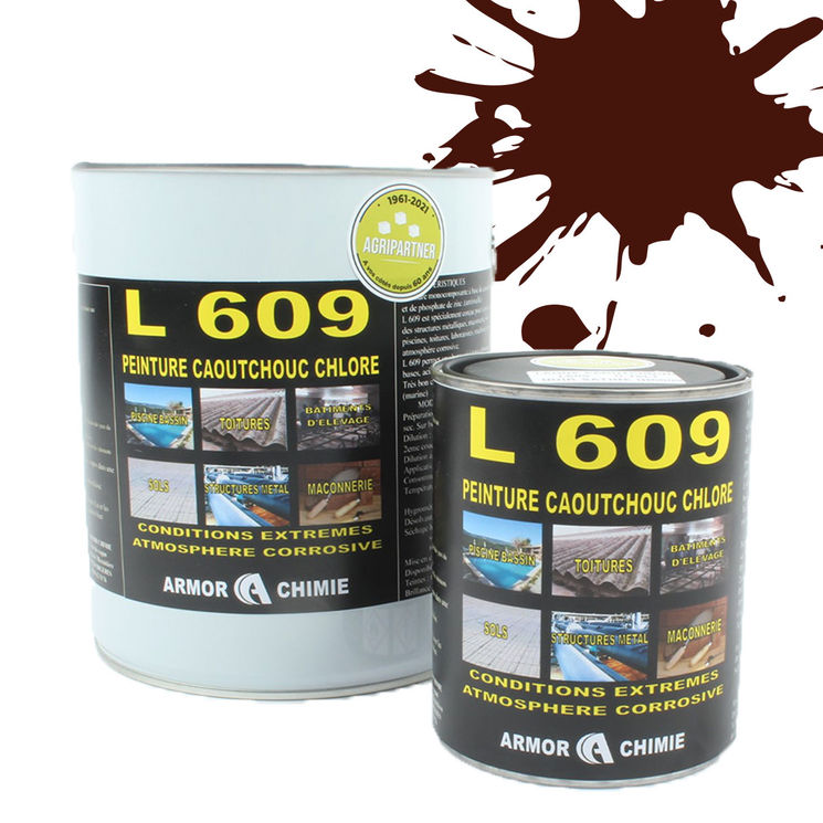 Peinture L609 CAOUTCHOUC CHLORÉ, Rouge oxyde, RAL 3009, UNIVERSEL