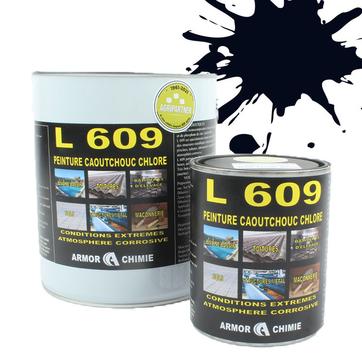 Peinture L609 CAOUTCHOUC CHLORÉ, Bleu acier, RAL 5011, UNIVERSEL