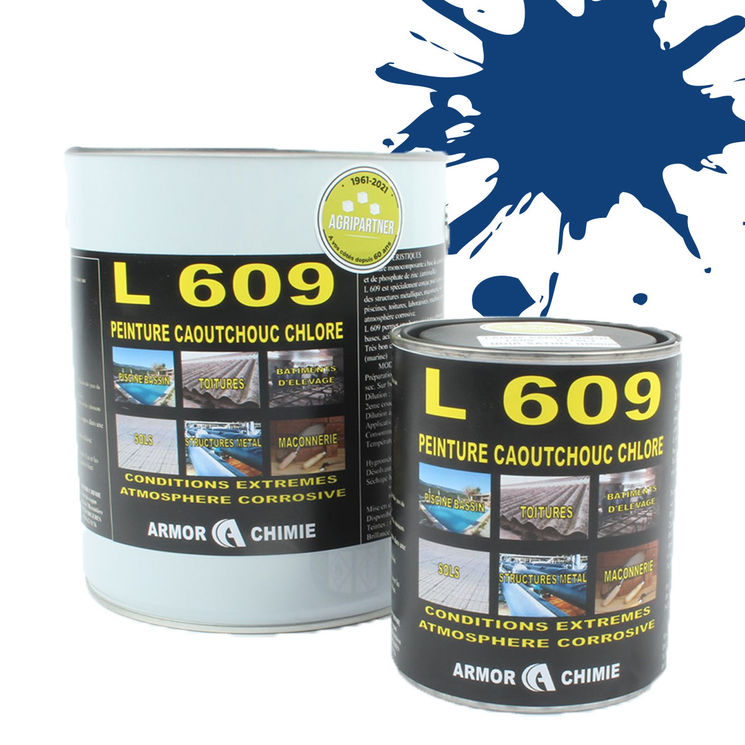 Peinture L609 CAOUTCHOUC CHLORÉ, Bleu brillant, RAL 5007, UNIVERSEL