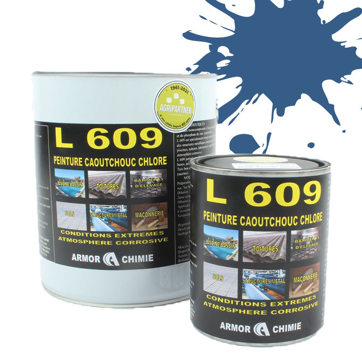 Peinture L609 CAOUTCHOUC CHLORÉ, Bleu pigeon, RAL 5014, UNIVERSEL