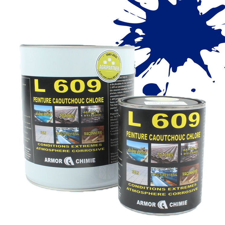 Peinture L609 CAOUTCHOUC CHLORÉ, Bleu signalisation, RAL 5017, UNIVERSEL