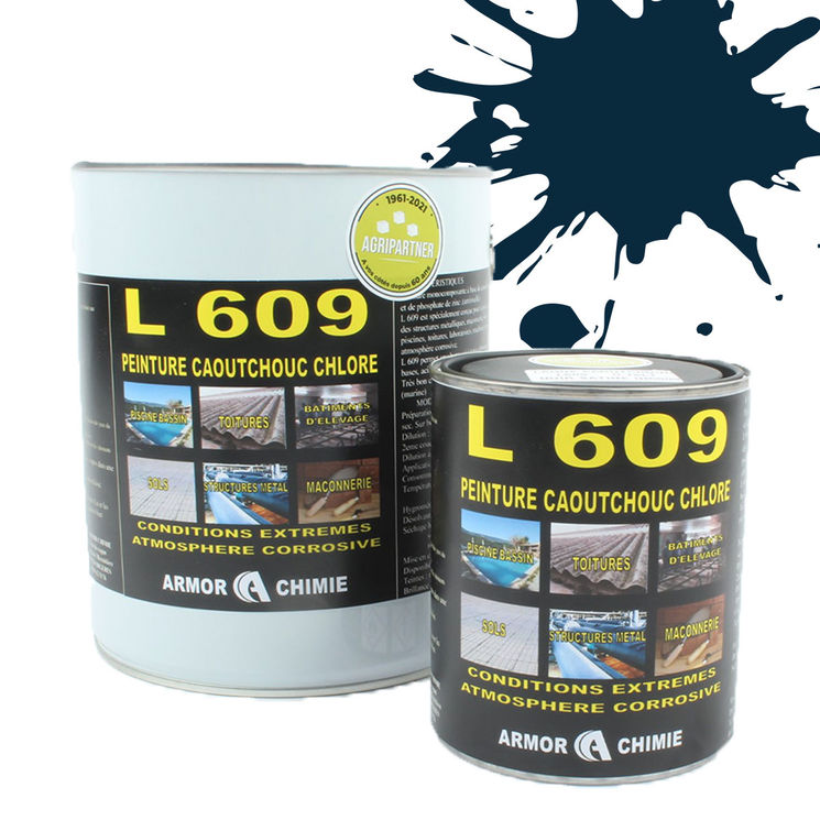 Peinture L609 CAOUTCHOUC CHLORÉ, Bleu océan, RAL 5020, UNIVERSEL