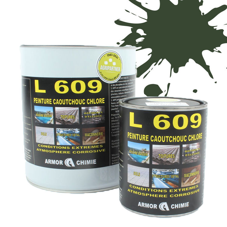 Peinture L609 CAOUTCHOUC CHLORÉ, Vert olive, RAL 6003, UNIVERSEL