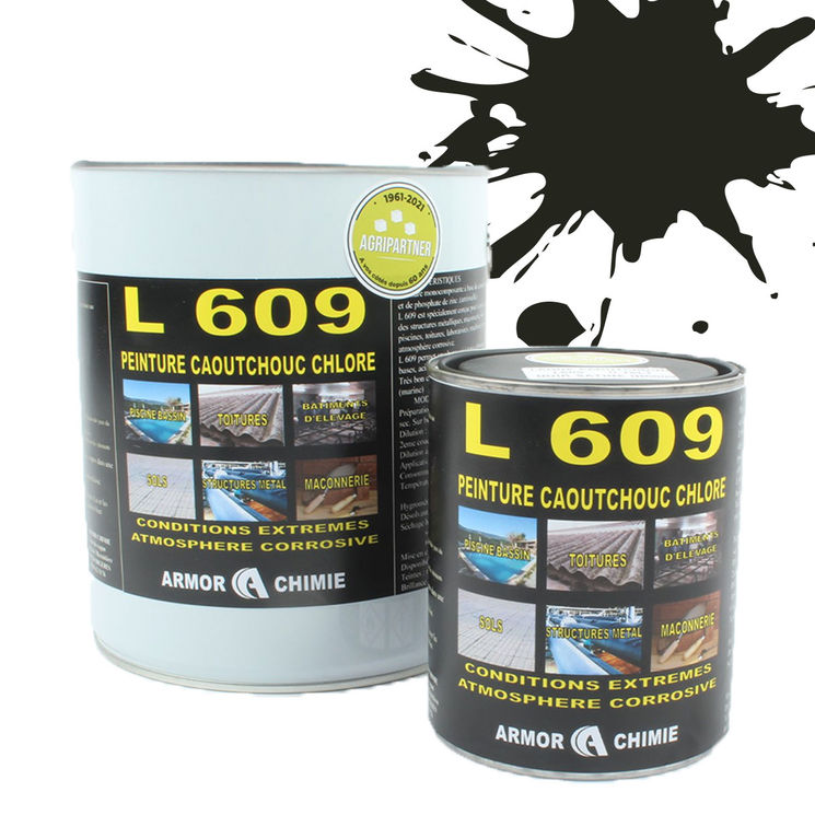 Peinture L609 CAOUTCHOUC CHLORÉ, Vert Brun , RAL 6008, UNIVERSEL