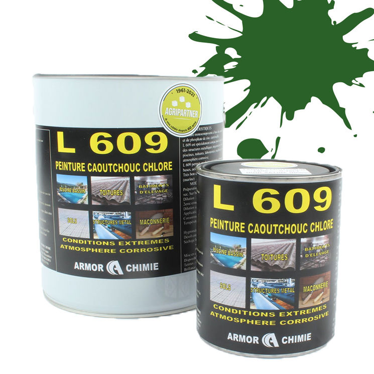 Peinture L609 CAOUTCHOUC CHLORÉ, Vert herbe, RAL 6010, UNIVERSEL