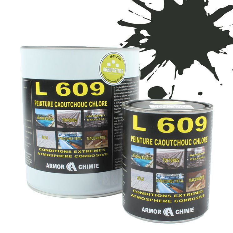 Peinture L609 CAOUTCHOUC CHLORÉ, Vert olive noir, RAL 6015, UNIVERSEL